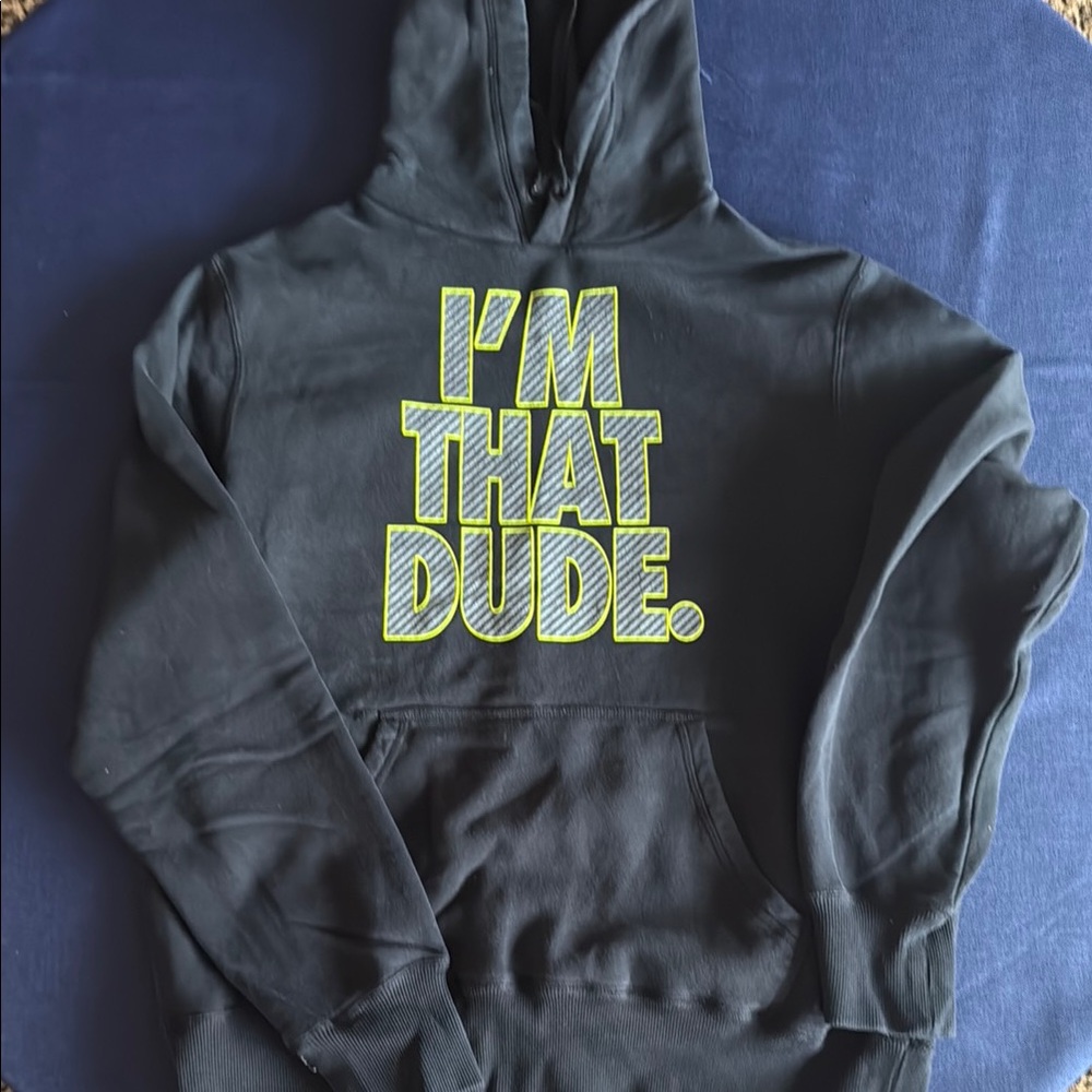 Nike Black Hoodie with Yellow Text